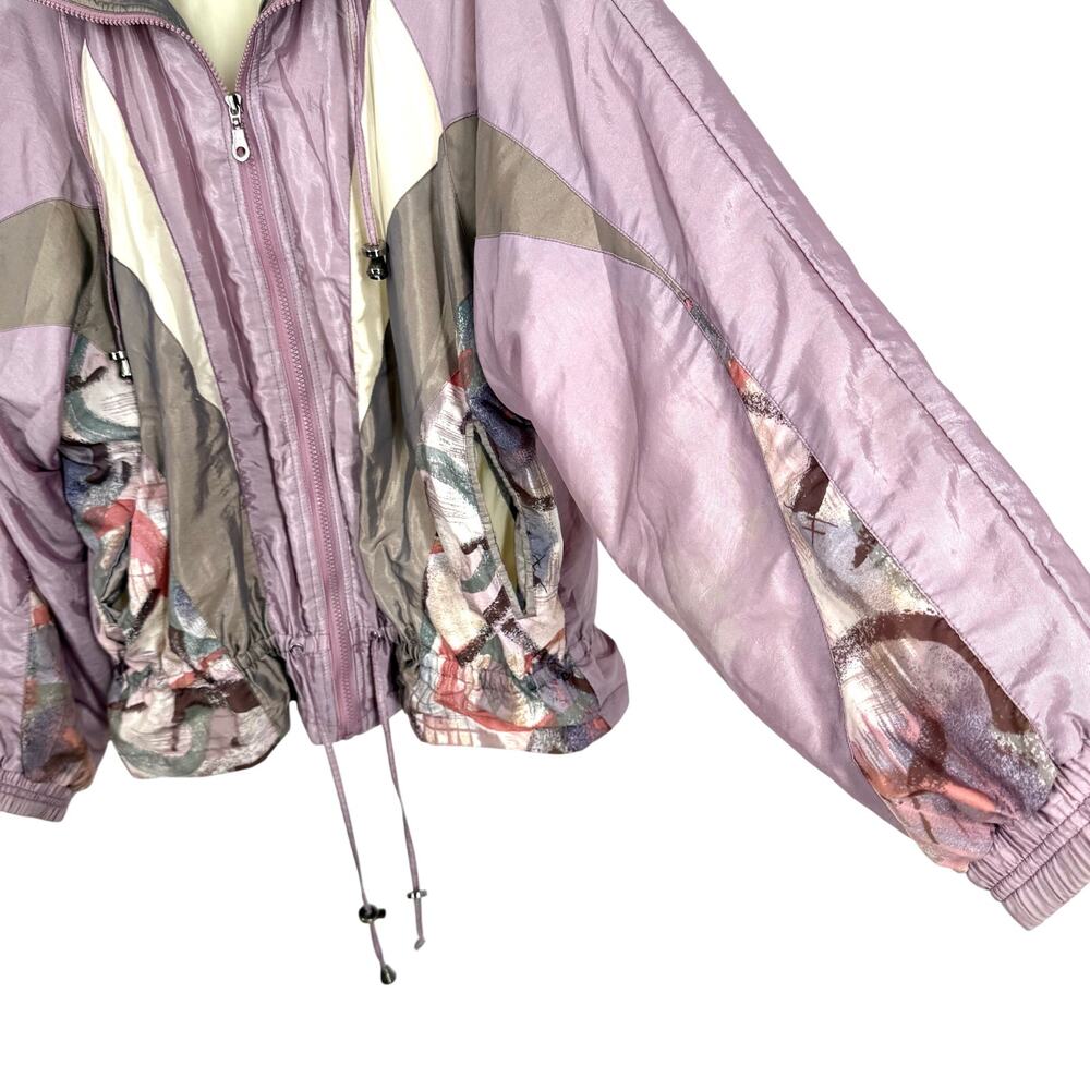 New York Classics Sz Large Vintage 1980s 90s Windbreaker Track Suit Jacket Top - Picture 6 of 10
